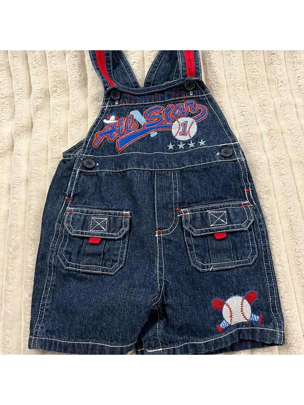 Fisher-Price Blue Denim Kids Overalls Boys Size 12 Months